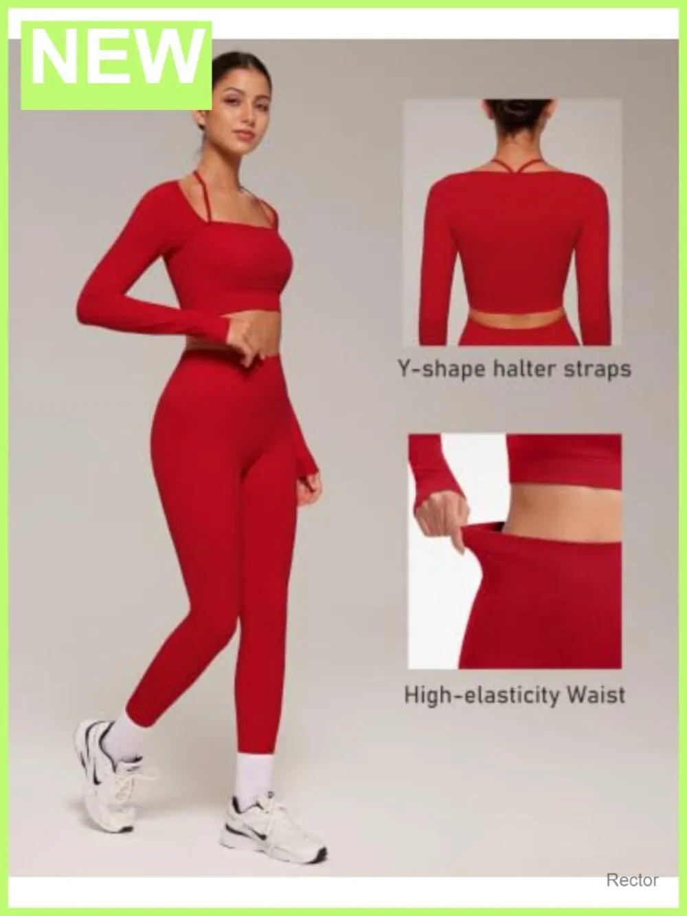 2 Piece Seamless Nylon Spandex Workout Set Crop Top Leggings Gym